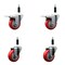 Service Caster 3.5'' Red Poly Swivel 7/8'' Expanding Stem Caster Set 2 Total Lock Brakes, 4PK SCC-EXTTL20S3514-PPUB-RED-2-S-2-78 - alternate 1